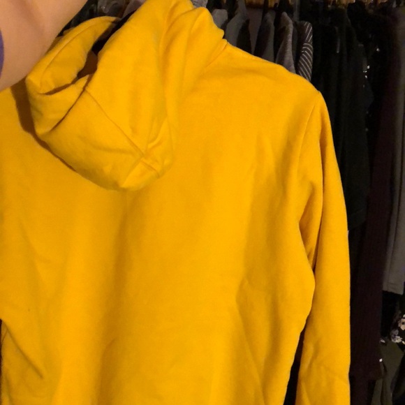 mustard yellow north face hoodie